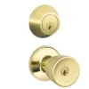 Dexter By Schlage Dexter® By Schlage® Byron Bright Brass Entry Door Knob And Single Cylinder Door Deadbolt -SCHLAGE Sales Store 2196125 LS 4 14 22