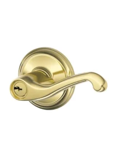 Schlage® Flair Bright Brass Entry Door Lever -SCHLAGE Sales Store 2213467 Schlage P RF Reupload