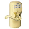 Schlage® Flair Bright Brass Electronic Keyless Flexlock Entry Door Lever -SCHLAGE Sales Store 2213691 Schlage P Ext LF