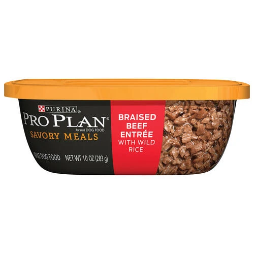 Purina Pro Plan Purina® Pro Plan® Savory Meals Braised Beef With Wild Rice Wet Dog Food - 10 Oz 3 Purina Pro Plan Purina® Pro Plan® Savory Meals Braised Beef With Wild Rice Wet Dog Food - 10 Oz