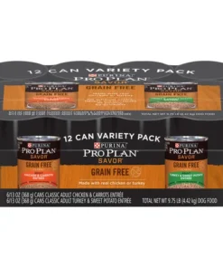 Purina Pro Plan Purina® Pro Plan® Savor® Grain-Free Chicken & Turkey Wet Dog Food - 12 Cans