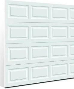 Ideal Door® Traditional 9' X 7' White Insulated Garage Door WindCode®W-1 (R-Value 18.4) -SCHLAGE Sales Store 4254720 angled