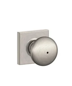 Schlage® Plymouth Satin Nickel Bed & Bath Privacy Door Knob With Collins Trim