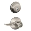 Schlage® Sacramento Satin Nickel Entry Door Lever And Single Cylinder Door Deadbolt -SCHLAGE Sales Store 4403126 Schalge P LF NewCMYK