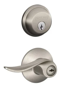 Schlage® Sacramento Satin Nickel Entry Door Lever And Single Cylinder Door Deadbolt