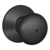 Schlage® Plymouth Matte Black Bed & Bath Privacy Door Knob