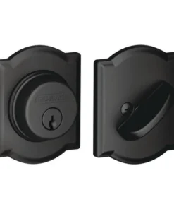 Schlage® Matte Black Single Cylinder Entry Door Deadbolt With Camelot Trim -SCHLAGE Sales Store 4404627 LS Reload