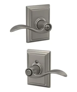 Schlage® Accent Satin Nickel Bed & Bath Privacy Door Lever With Addison Trim -SCHLAGE Sales Store 4404642 LS