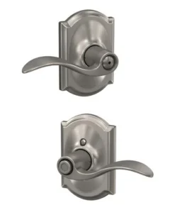 Schlage® Accent Satin Nickel Bed & Bath Privacy Door Lever With Camelot Trim -SCHLAGE Sales Store 4404643 LS