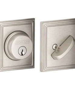 Schlage® Satin Nickel Single Cylinder Entry Door Deadbolt With Addison Trim -SCHLAGE Sales Store 4404650 LS