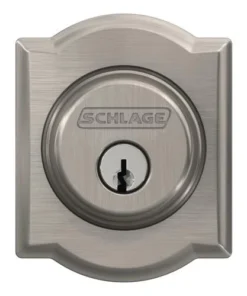 Schlage® Satin Nickel Single Cylinder Entry Door Deadbolt With Camelot Trim -SCHLAGE Sales Store 4404651 Ext FV