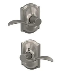 Schlage® Accent Satin Nickel Hall & Closet Passage Door Lever With Camelot Trim -SCHLAGE Sales Store 4404675 LS