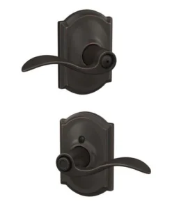 Schlage® Accent Aged Bronze Bed & Bath Privacy Door Lever With Camelot Trim -SCHLAGE Sales Store 4404688 LS