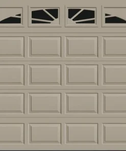 Ideal Door® Traditional 9' X 8' Sandtone Insulated Garage Door With Windows (R-Value 6.3)