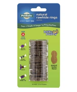 PetSafe® Busy Buddy® Size A Natural Rawhide Dog Toy Treat Rings - 16 Count -SCHLAGE Sales Store BB RING PB A PT06