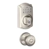 Schlage® Georgian Satin Nickel Door Knob With Camelot Trim And Keypad Door Deadbolt -SCHLAGE Sales Store BE365CAM619 EXT GEO