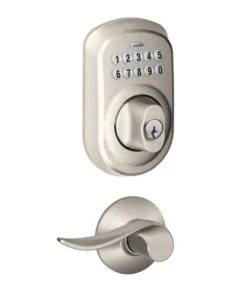 Schlage® Sacramento Satin Nickel Door Lever And Keypad Door Deadbolt