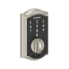 Schlage® Touch™ Camelot Satin Nickel Electronic Keyless Entry Door Deadbolt -SCHLAGE Sales Store BE375CAM619 SL EXT