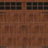 Ideal Door® Designer 9' X 7' Oak Dark Insulated Garage Door With Windows (R-Value 6.5) -SCHLAGE Sales Store CHL DO SQ24 8x7 v2