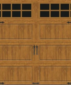 Ideal Door® Designer 8' X 7' Oak Medium Insulated Garage Door With Windows (R-Value 6.5)