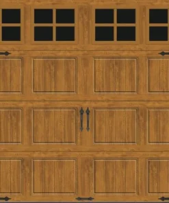 Ideal Door® Designer 9' X 7' Oak Medium Insulated Garage Door With Windows (R-Value 6.5)