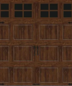 Ideal Door® Designer 8' X 7' Oak Walnut Insulated Garage Door With Windows (R-Value 6.5)