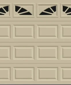 Ideal Door® Traditional 9' X 7' Desert Tan Insulated Garage Door With Windows (R-Value 12.9)