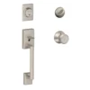 Schlage® Century Satin Nickel Entry Door Knob Handleset And Single Cylinder Door Deadbolt -SCHLAGE Sales Store F60CEN619 BWE