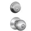 Schlage® Orbit Satin Chrome Commercial Entry Door Knob And Single Cylinder Door Deadbolt -SCHLAGE Sales Store FB50ORB626 EXT SL