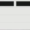 Ideal Door® Modern Flush 8' X 7' White Insulated Garage Door With Windows (R-Value 6.5) -SCHLAGE Sales Store FL WH Designer Long windows plain 8x7 v2