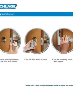 Schlage® Merano Satin Nickel Hall & Closet Passage Door Lever -SCHLAGE Sales Store How to Install Lever 4