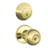 Dexter By Schlage Dexter® By Schlage® Corona Bright Brass Entry Door Knob And Single Cylinder Door Deadbolt -SCHLAGE Sales Store JC60 CNA605 EXT SL1