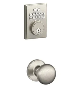Dexter By Schlage Dexter® By Schlage® Stratus Satin Nickel Door Knob And Keypad Door Deadbolt