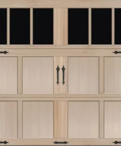 Ideal Door® Premium Handcrafted 8' X 7' Hemlock Stain Non-Insulated Garage Door With Windows