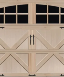 Ideal Door® Premium Handcrafted 8' X 7' Hemlock Stain Non-Insulated Garage Door With Windows