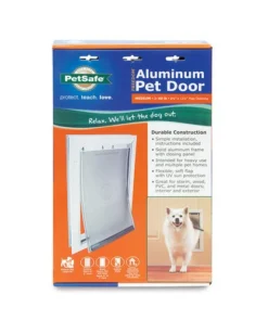 PetSafe® Freedom 8.25" X 12.25" Medium Premium White Aluminum Pet Door -SCHLAGE Sales Store PPA00 10860FreedomAluminumPetDoorPackaging