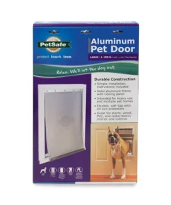 PetSafe® Freedom 10.25" X 16.25" Large Premium White Aluminum Pet Door -SCHLAGE Sales Store PPA00 10861FreedomAluminumPetDoorPackaging
