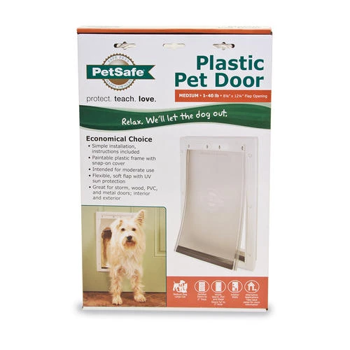 PetSafe® 8.12" X 12.25" Medium Premium White Plastic Pet Door 3 PetSafe® 8.12" X 12.25" Medium Premium White Plastic Pet Door