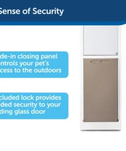 PetSafe® 76-3/4"-81" Adjustable Large Deluxe White Patio Panel Pet Door -SCHLAGE Sales Store PPA11 13132 PT03