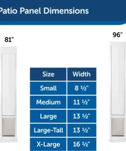 PetSafe® 76-3/4"-81" Adjustable Large Deluxe White Patio Panel Pet Door -SCHLAGE Sales Store PPA11 13132 PT05